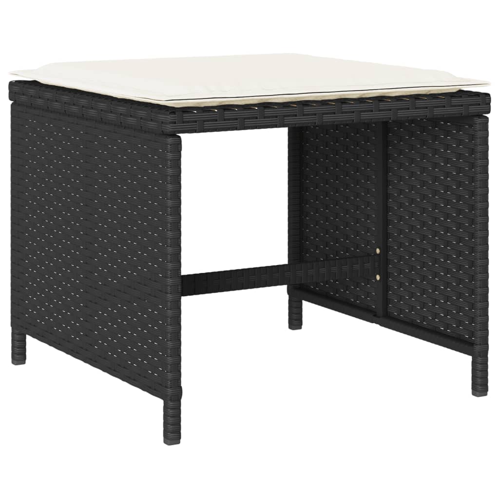 17-delige Tuinset met kussens poly rattan zwart is nu te koop bij PeponiXL, paradijselijk wonen!