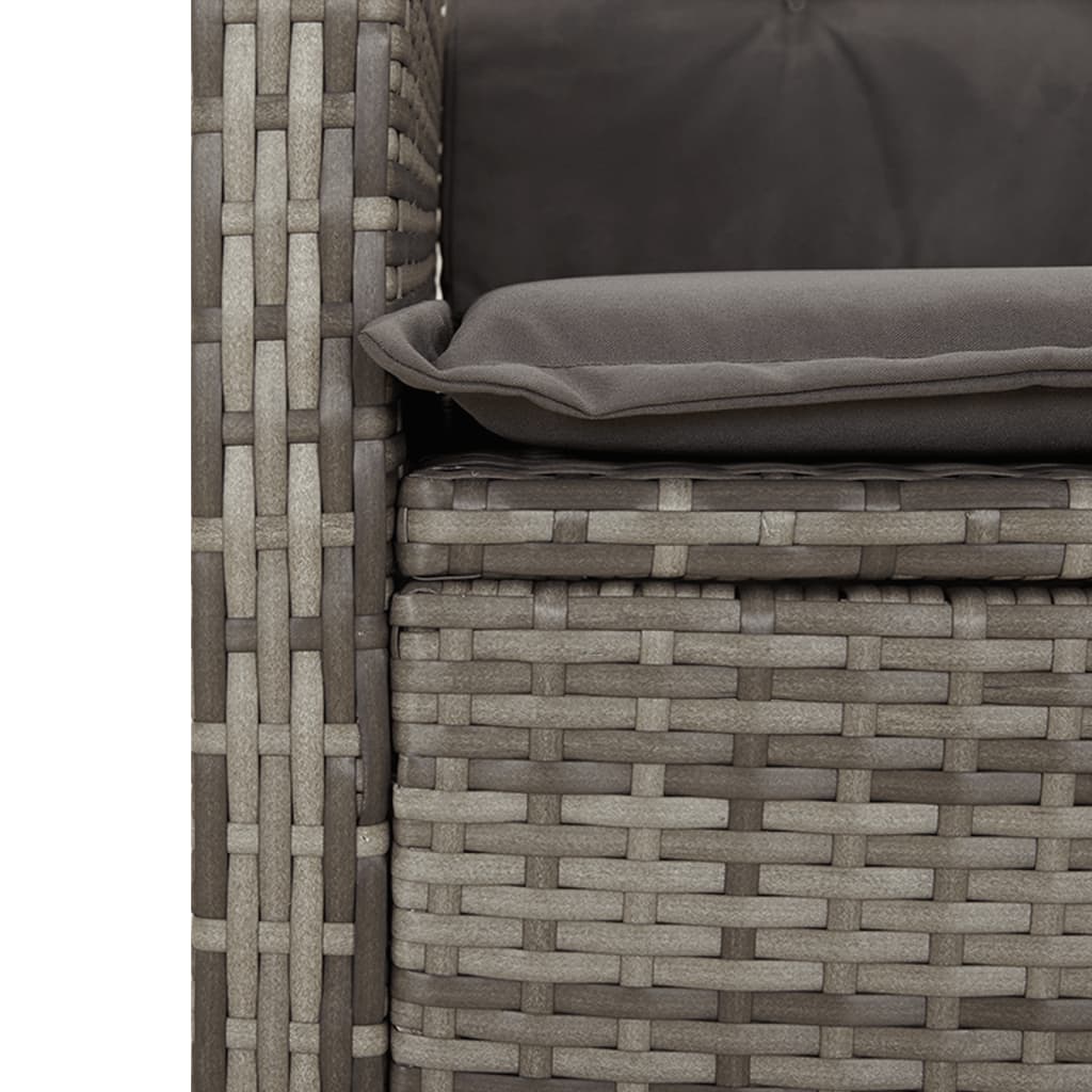 5-delige Tuinset met kussens poly rattan grijs is nu te koop bij PeponiXL, paradijselijk wonen!