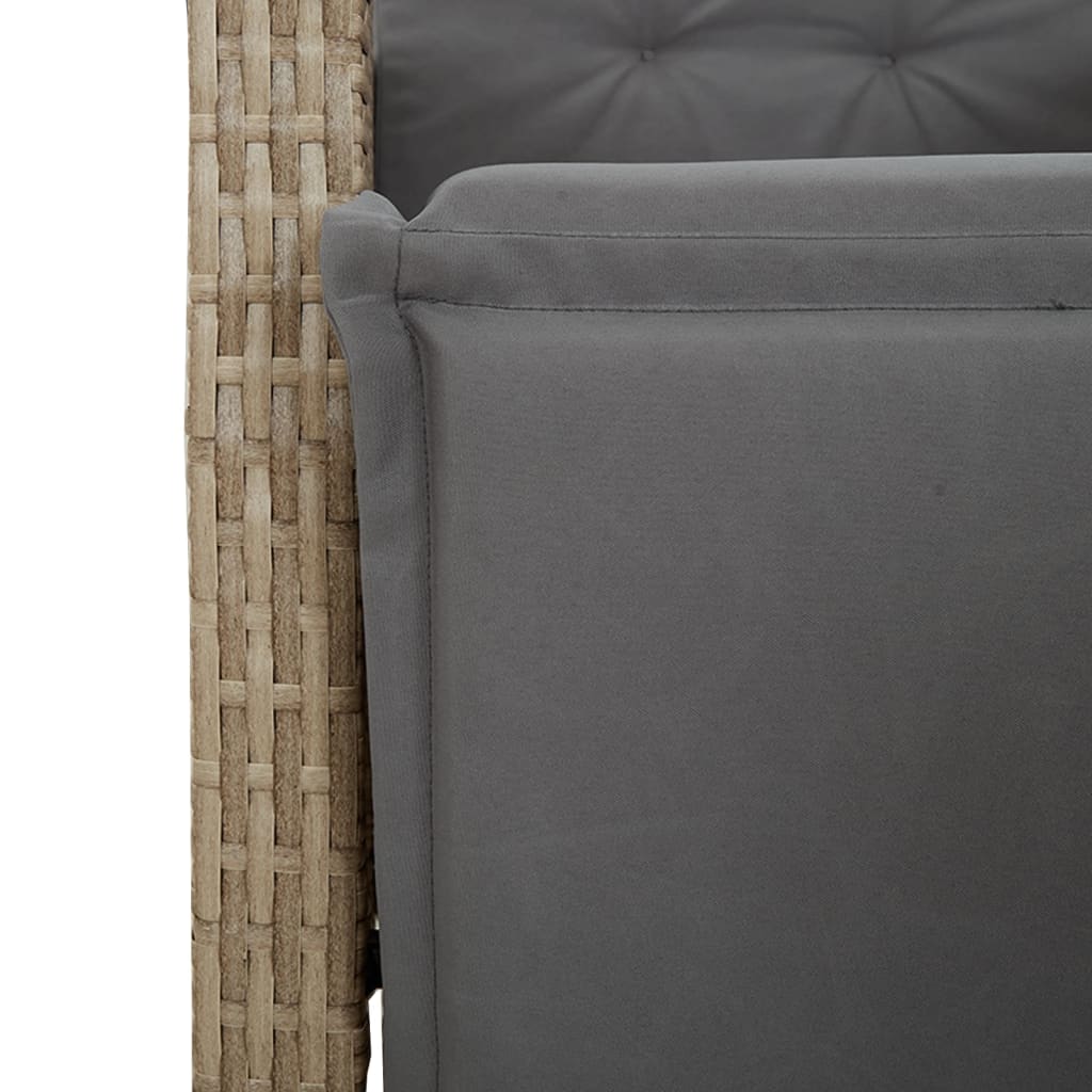 3-delige Tuinset met kussens poly rattan beige is nu te koop bij PeponiXL, paradijselijk wonen!