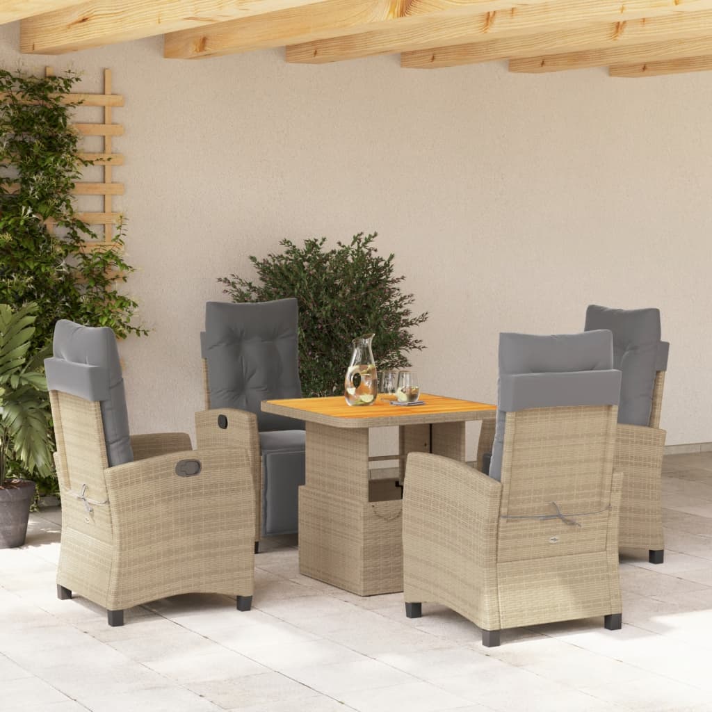 5-delige Tuinset met kussens poly rattan beige is nu te koop bij PeponiXL, paradijselijk wonen!