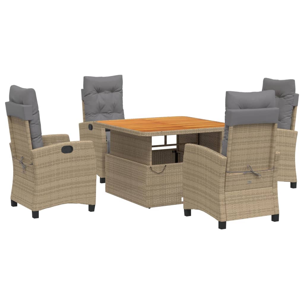 5-delige Tuinset met kussens poly rattan beige is nu te koop bij PeponiXL, paradijselijk wonen!