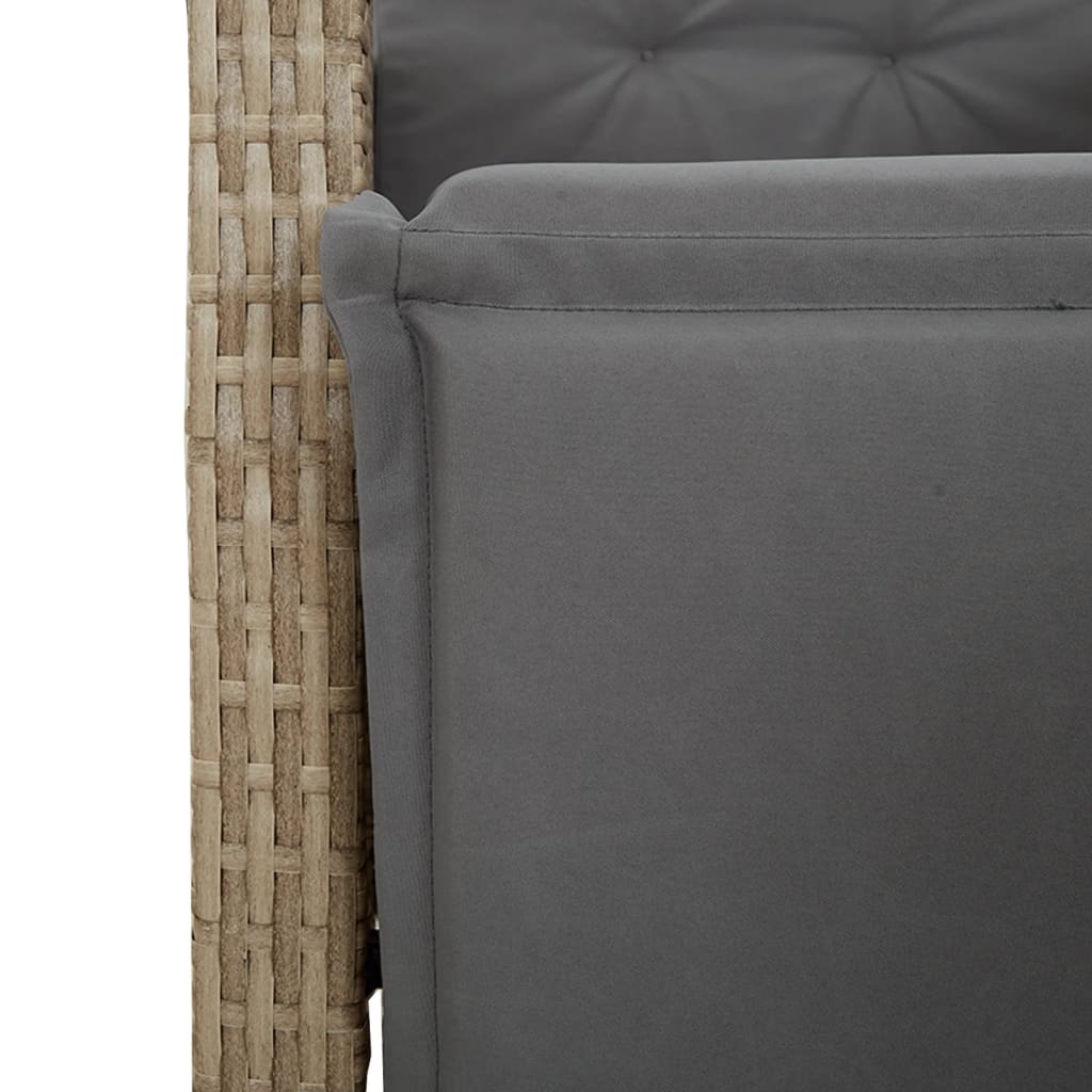 4-delige Tuinset met kussens poly rattan beige is nu te koop bij PeponiXL, paradijselijk wonen!