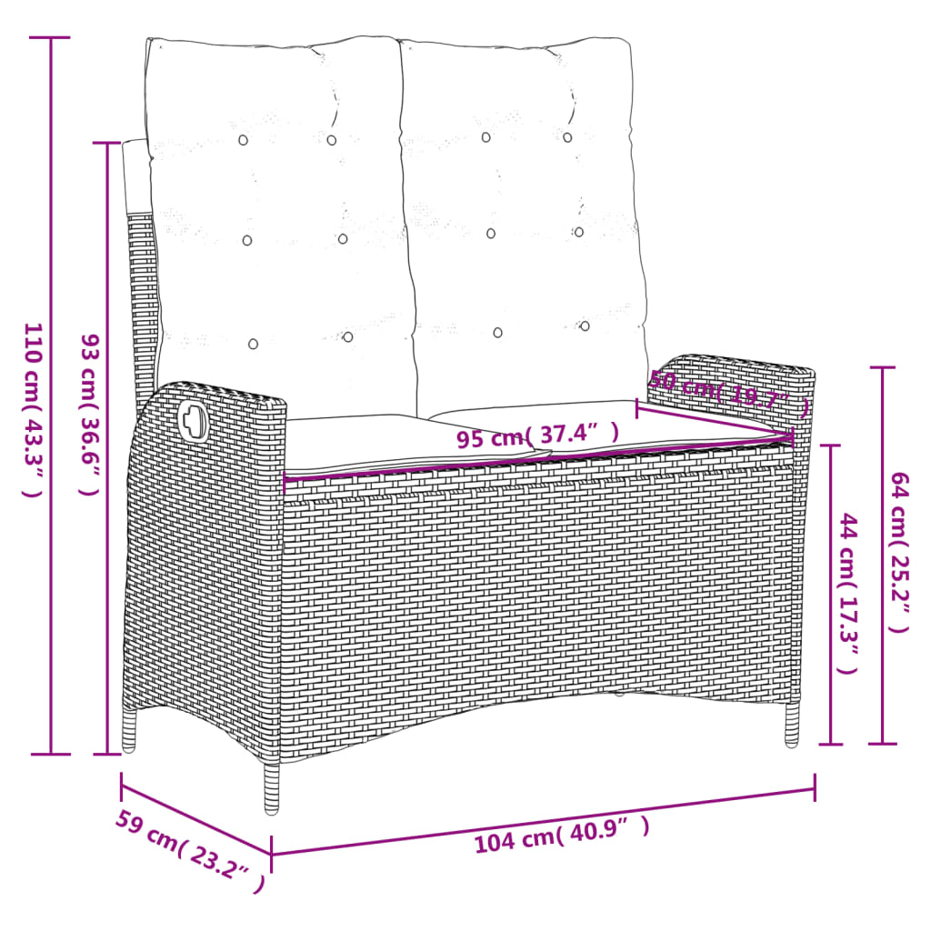 4-delige Tuinset met kussens poly rattan zwart is nu te koop bij PeponiXL, paradijselijk wonen!