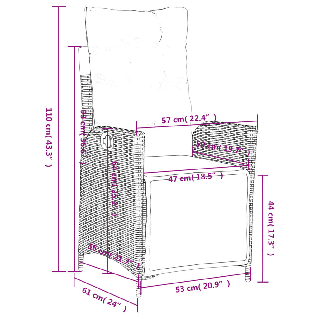 5-delige Tuinset met kussens poly rattan zwart is nu te koop bij PeponiXL, paradijselijk wonen!