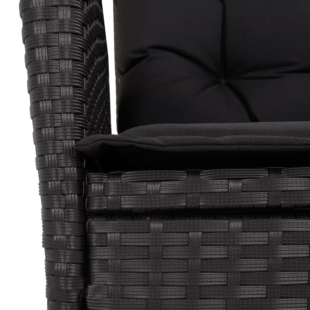 4-delige Tuinset met kussens poly rattan zwart is nu te koop bij PeponiXL, paradijselijk wonen!