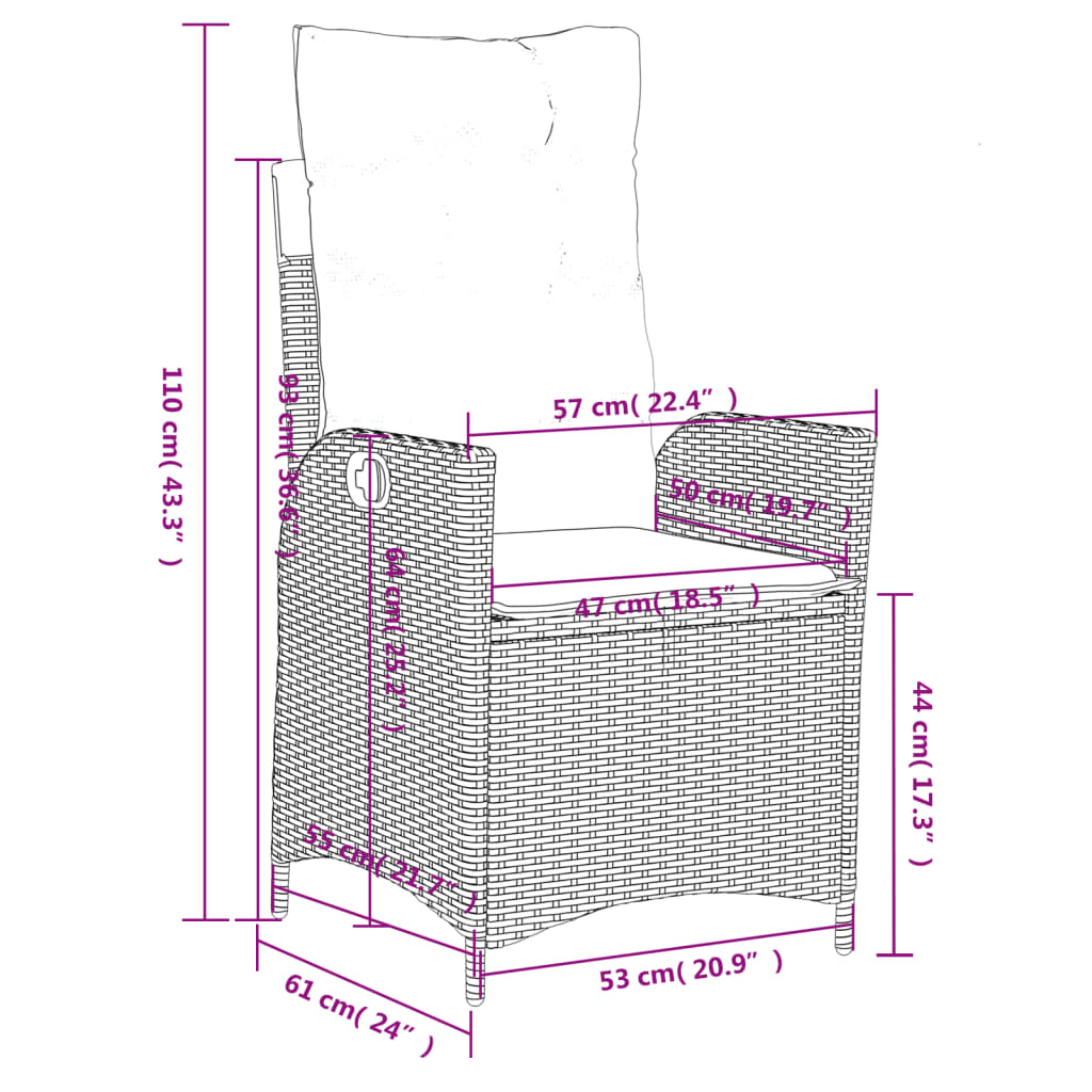 5-delige Tuinset met kussens poly rattan grijs is nu te koop bij PeponiXL, paradijselijk wonen!