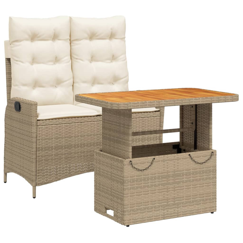 2-delige Tuinset met kussens poly rattan beige is nu te koop bij PeponiXL, paradijselijk wonen!