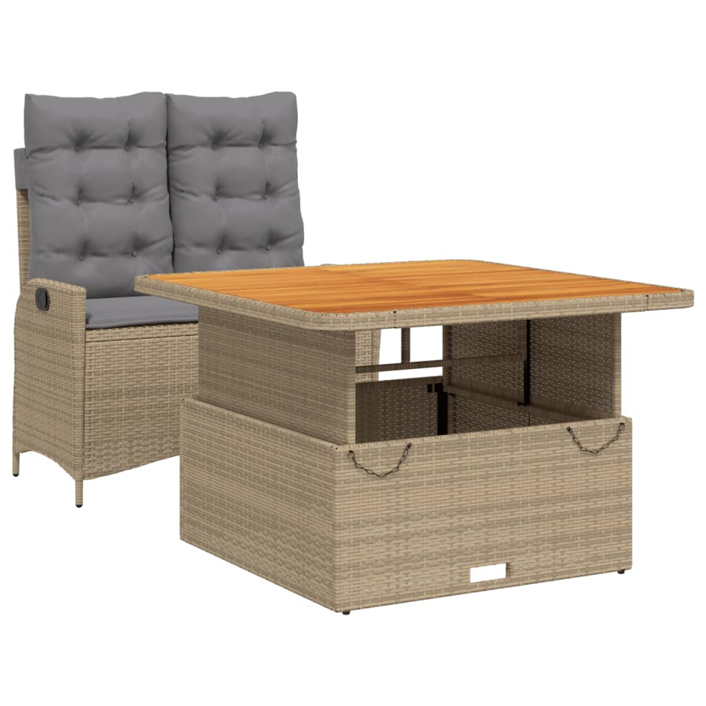 2-delige Tuinset met kussens poly rattan beige is nu te koop bij PeponiXL, paradijselijk wonen!