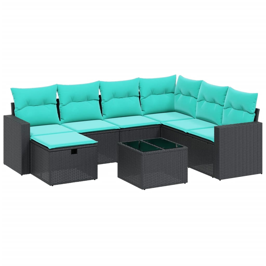 7-delige Loungeset met kussens poly rattan beige is nu te koop bij PeponiXL, paradijselijk wonen!