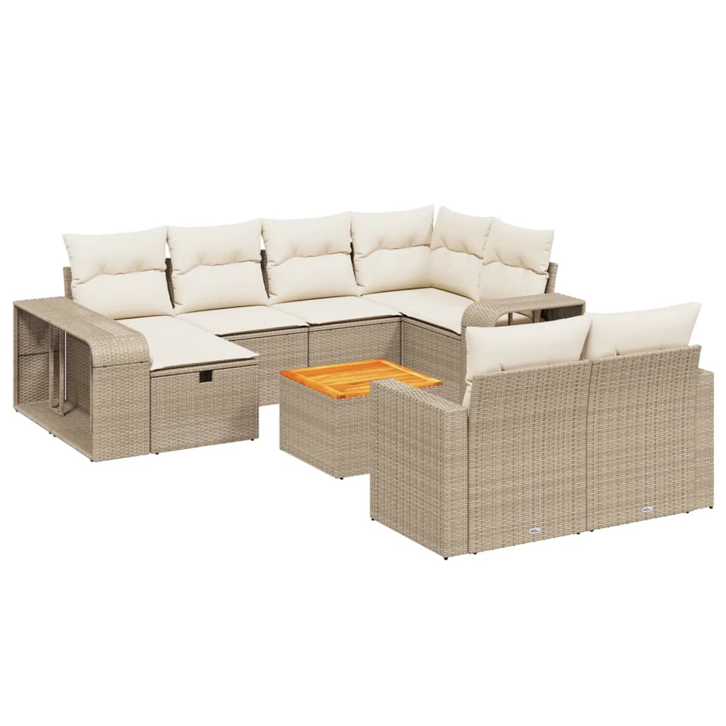 11-delige Tuinset met kussens poly rattan beige is nu te koop bij PeponiXL, paradijselijk wonen!