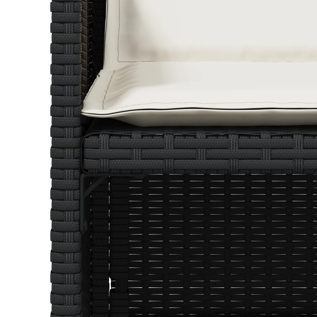Tuinstoelen 4 st met kussens poly rattan zwart is nu te koop bij PeponiXL, paradijselijk wonen!