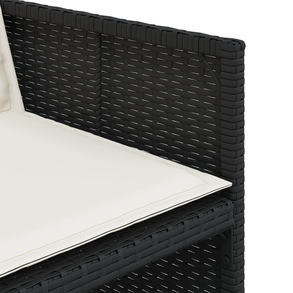 Tuinstoelen 4 st met kussens poly rattan zwart is nu te koop bij PeponiXL, paradijselijk wonen!
