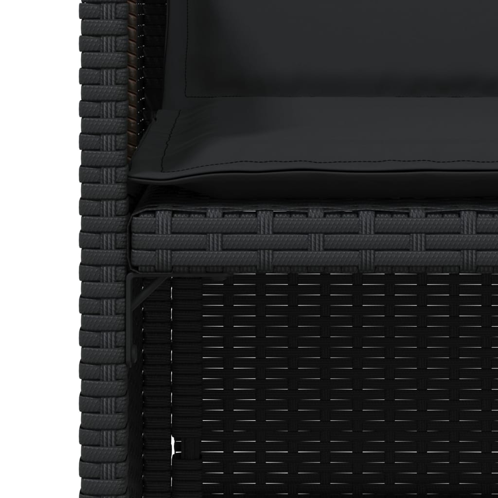 Tuinstoelen 4 st met kussens poly rattan zwart is nu te koop bij PeponiXL, paradijselijk wonen!