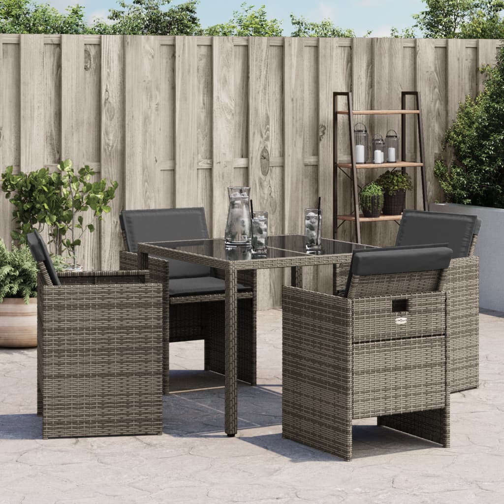 Tuinstoelen 4 st met kussens poly rattan grijs is nu te koop bij PeponiXL, paradijselijk wonen!