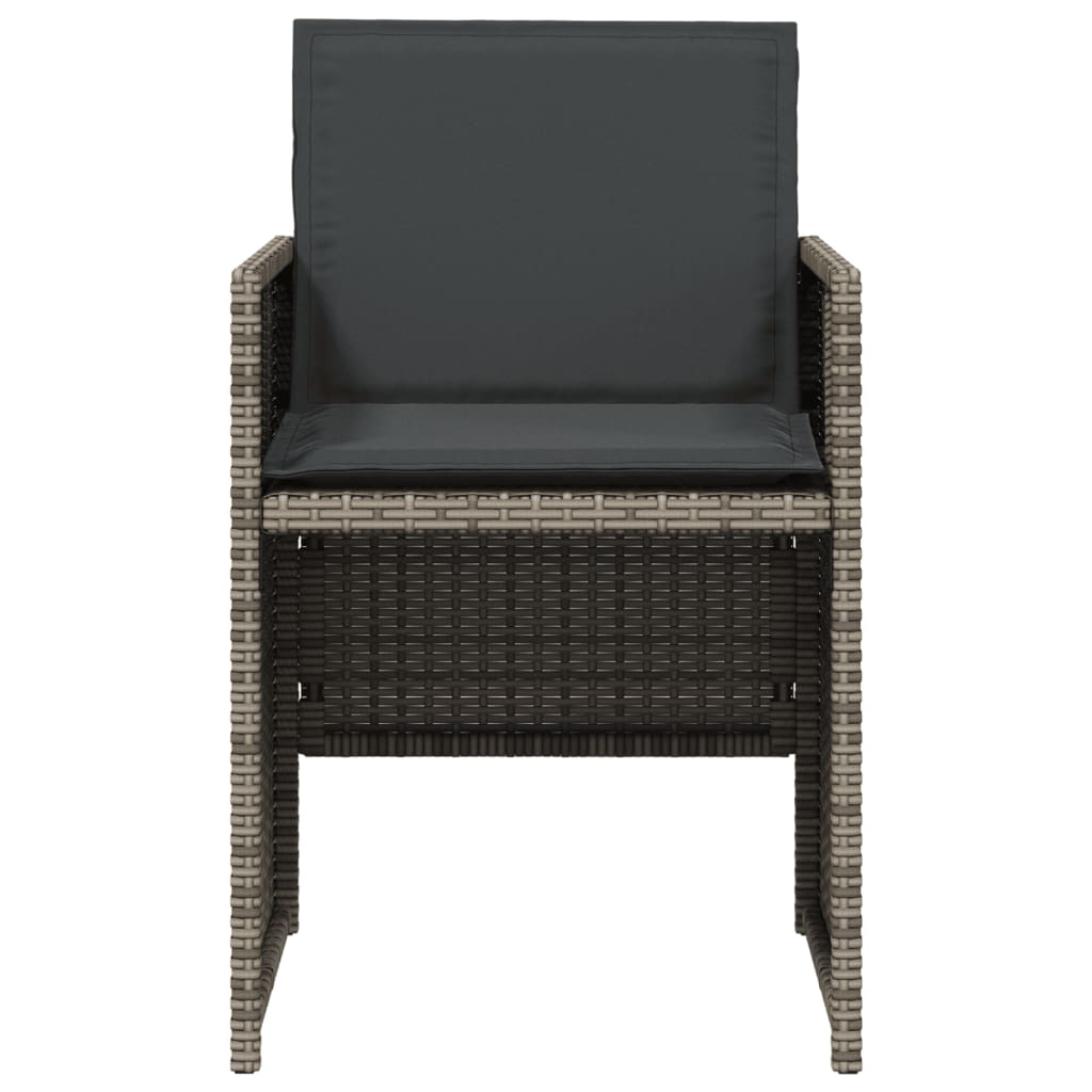 Tuinstoelen 4 st met kussens poly rattan grijs is nu te koop bij PeponiXL, paradijselijk wonen!