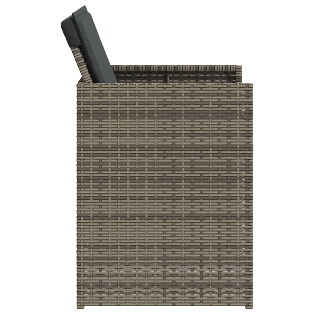 Tuinstoelen 4 st met kussens poly rattan grijs is nu te koop bij PeponiXL, paradijselijk wonen!