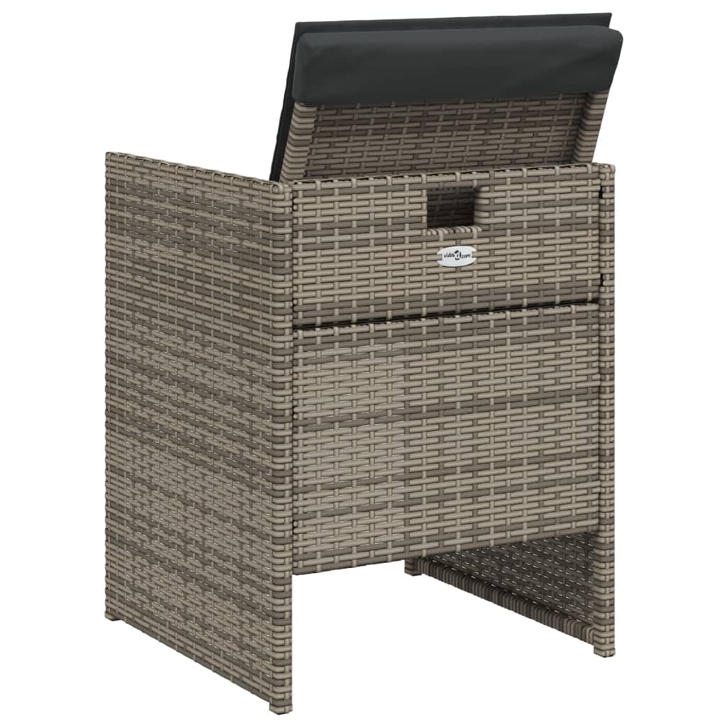 Tuinstoelen 4 st met kussens poly rattan grijs is nu te koop bij PeponiXL, paradijselijk wonen!