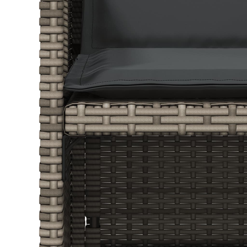 Tuinstoelen 4 st met kussens poly rattan grijs is nu te koop bij PeponiXL, paradijselijk wonen!
