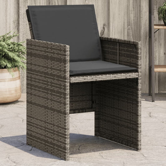 Tuinstoelen 4 st met kussens poly rattan grijs is nu te koop bij PeponiXL, paradijselijk wonen!