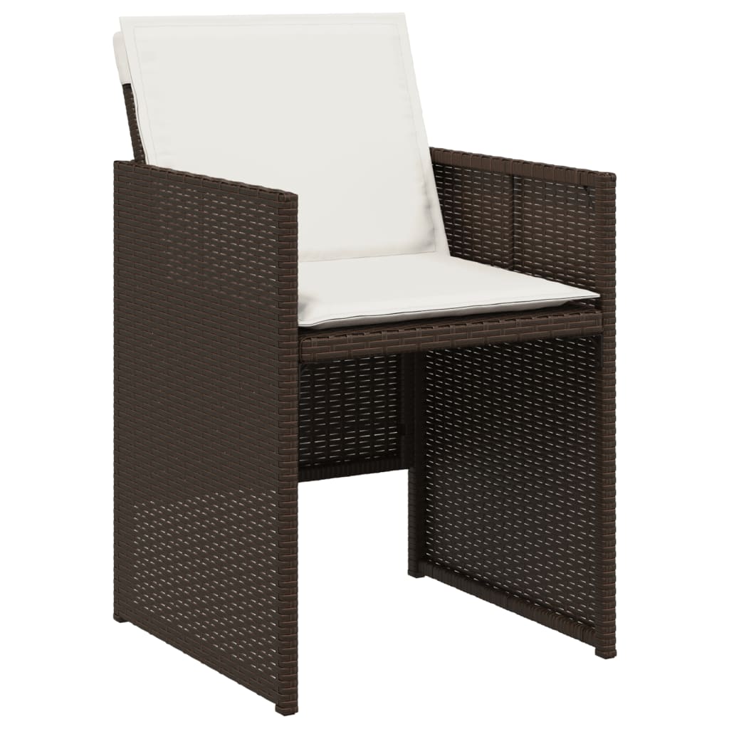Tuinstoelen 4 st met kussens poly rattan bruin is nu te koop bij PeponiXL, paradijselijk wonen!
