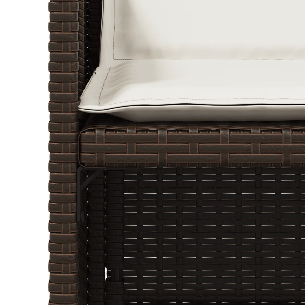 Tuinstoelen 4 st met kussens poly rattan bruin is nu te koop bij PeponiXL, paradijselijk wonen!