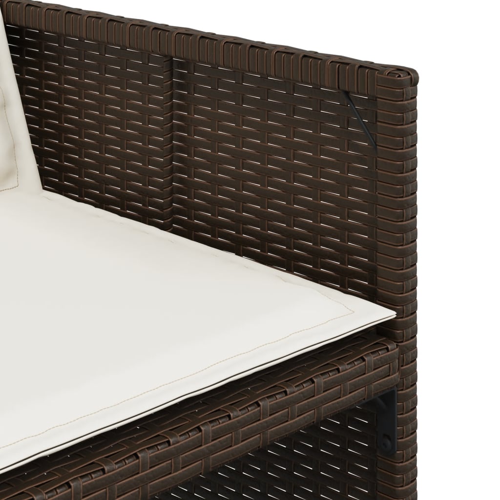 Tuinstoelen 4 st met kussens poly rattan bruin is nu te koop bij PeponiXL, paradijselijk wonen!