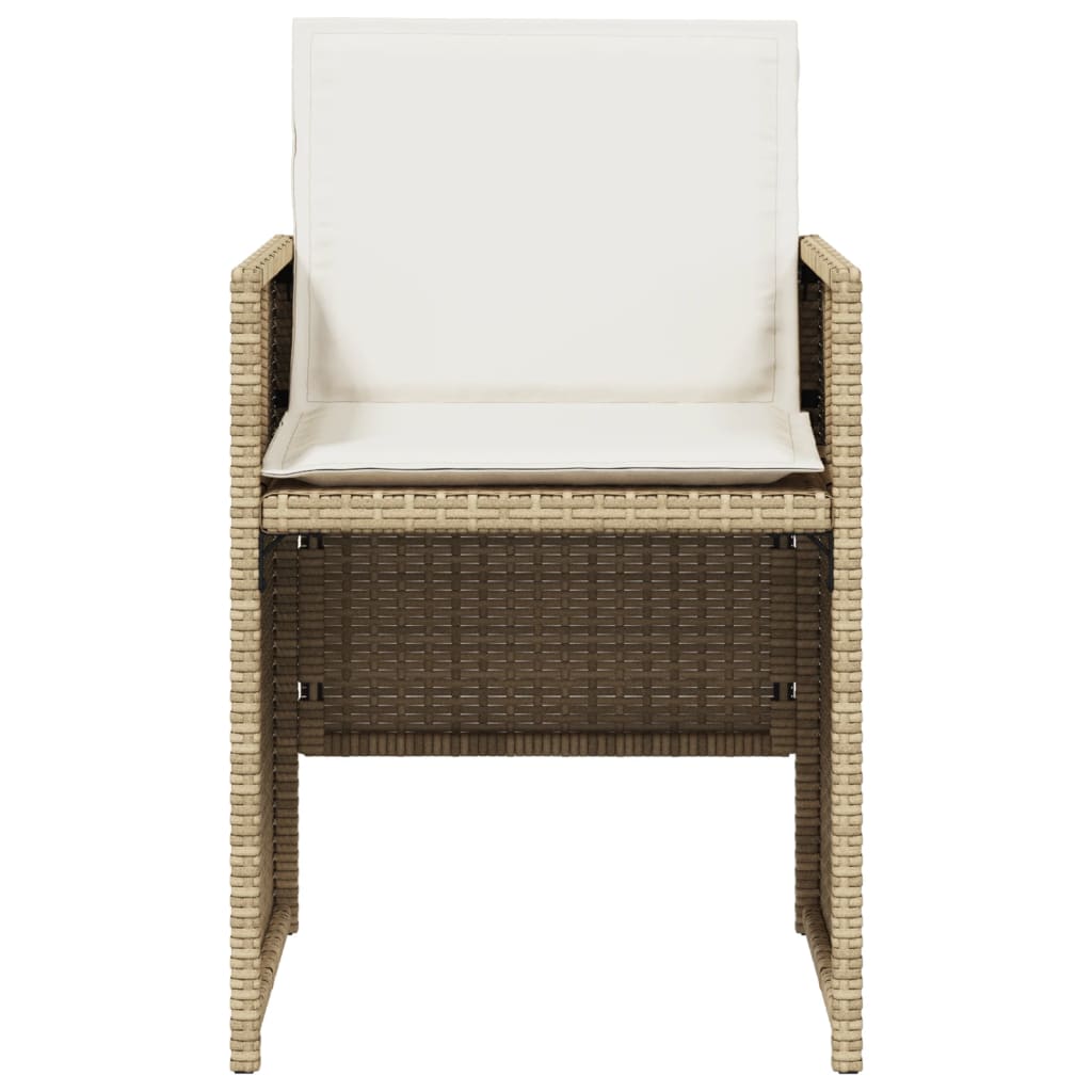 Tuinstoelen 4 st met kussens poly rattan beige is nu te koop bij PeponiXL, paradijselijk wonen!