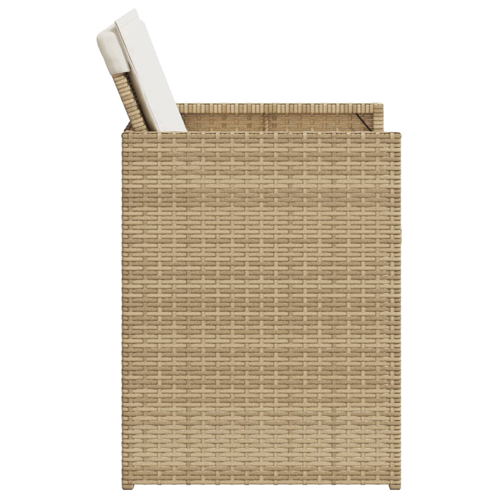 Tuinstoelen 4 st met kussens poly rattan beige is nu te koop bij PeponiXL, paradijselijk wonen!