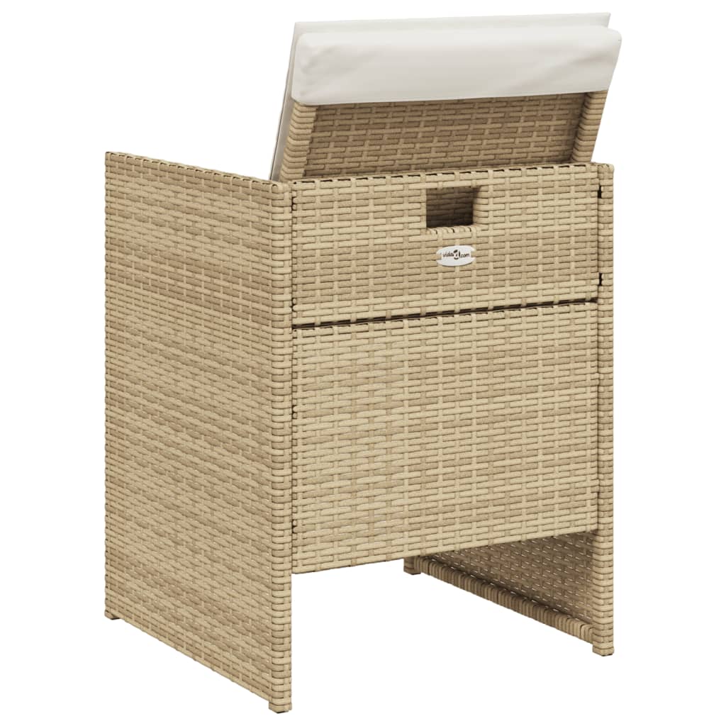 Tuinstoelen 4 st met kussens poly rattan beige is nu te koop bij PeponiXL, paradijselijk wonen!