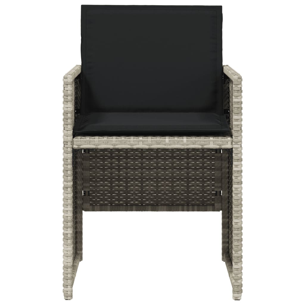 Tuinstoelen 4 st met kussens poly rattan lichtgrijs is nu te koop bij PeponiXL, paradijselijk wonen!