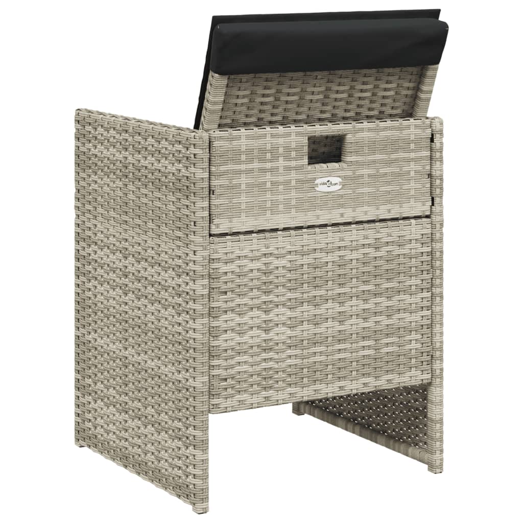 Tuinstoelen 4 st met kussens poly rattan lichtgrijs is nu te koop bij PeponiXL, paradijselijk wonen!