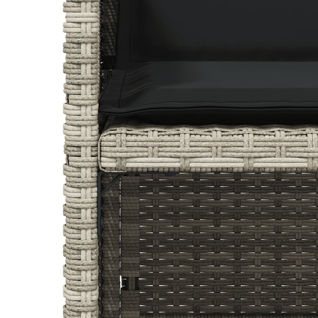 Tuinstoelen 4 st met kussens poly rattan lichtgrijs is nu te koop bij PeponiXL, paradijselijk wonen!