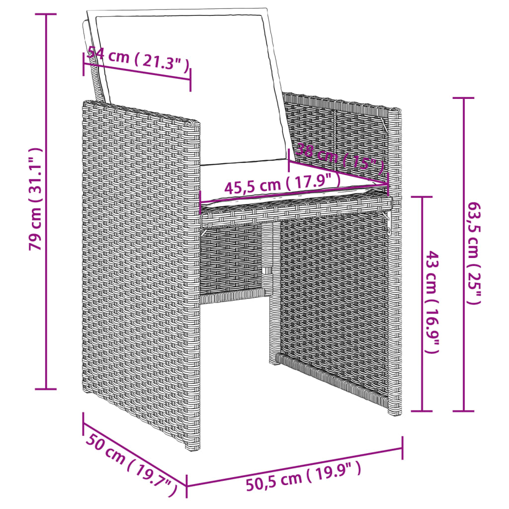 Tuinstoelen 4 st met kussens poly rattan lichtgrijs is nu te koop bij PeponiXL, paradijselijk wonen!