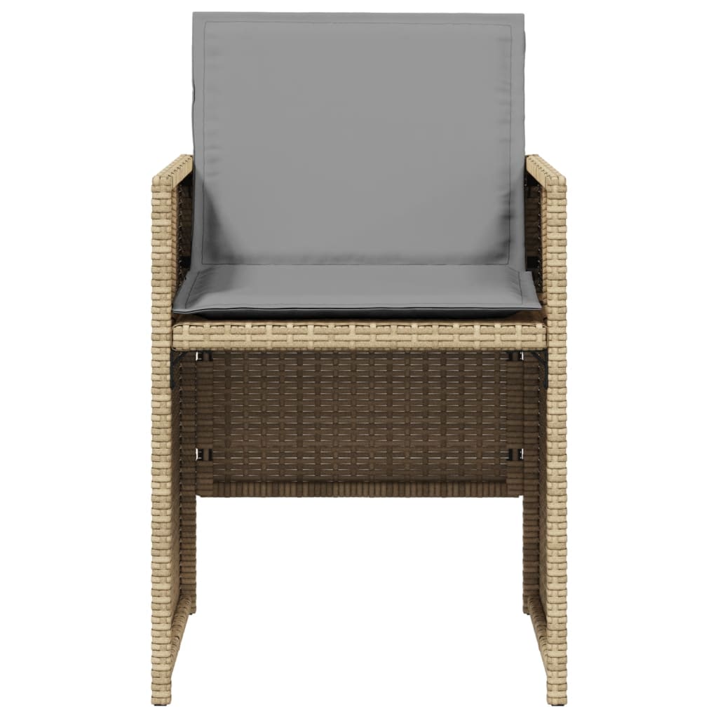 Tuinstoelen 4 st met kussens poly rattan gemengd beige is nu te koop bij PeponiXL, paradijselijk wonen!