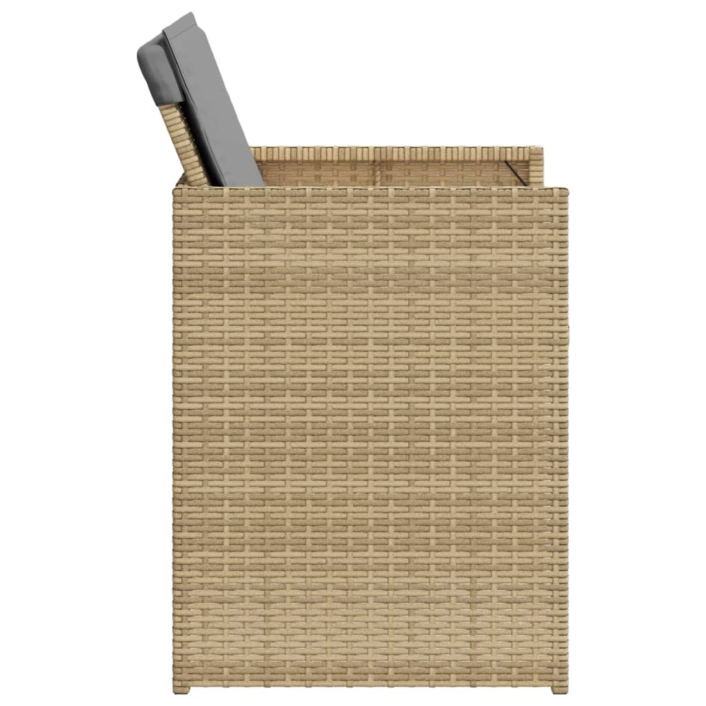Tuinstoelen 4 st met kussens poly rattan gemengd beige is nu te koop bij PeponiXL, paradijselijk wonen!