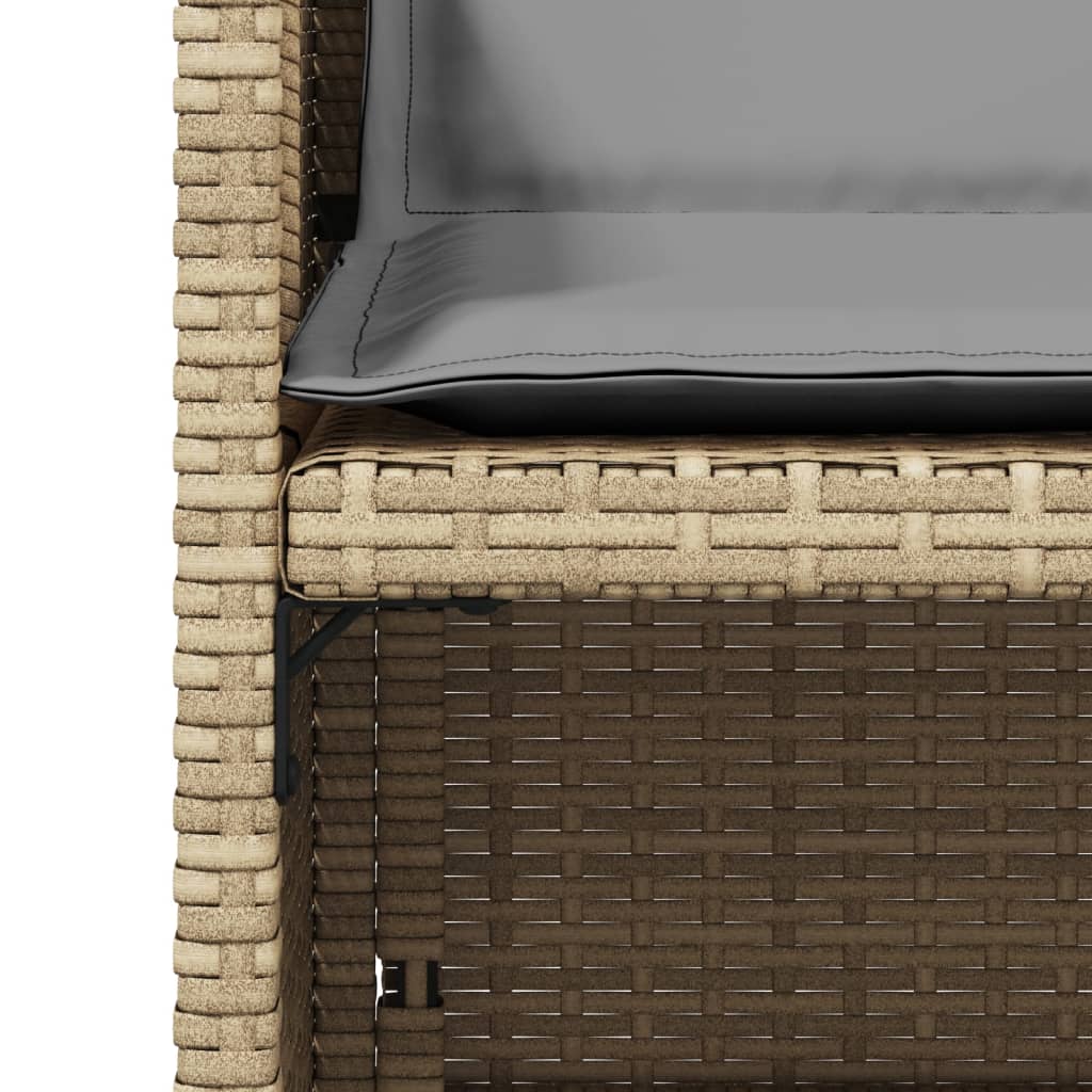 Tuinstoelen 4 st met kussens poly rattan gemengd beige is nu te koop bij PeponiXL, paradijselijk wonen!