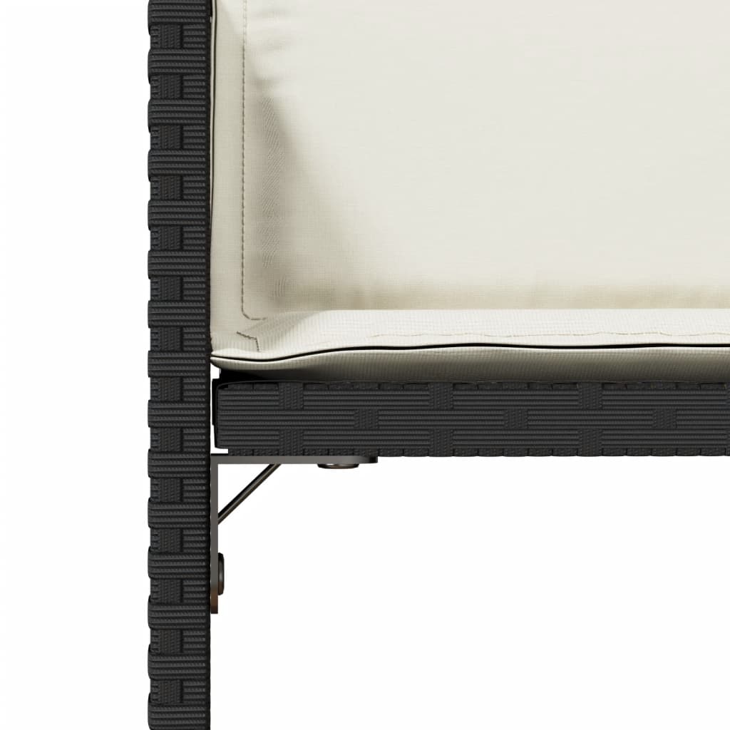 Tuinstoelen 4 st met kussens poly rattan zwart is nu te koop bij PeponiXL, paradijselijk wonen!