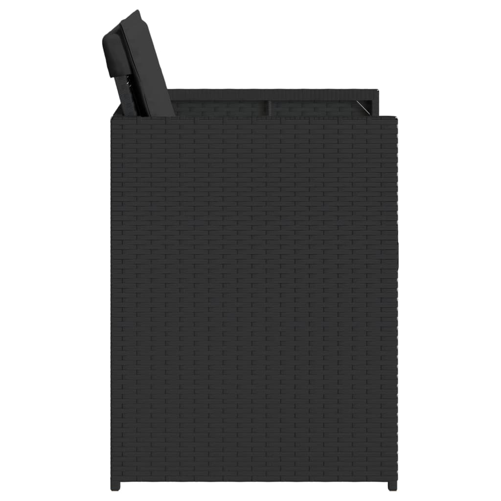 Tuinstoelen 4 st met kussens poly rattan zwart is nu te koop bij PeponiXL, paradijselijk wonen!