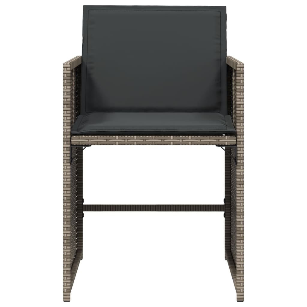 Tuinstoelen 4 st met kussens poly rattan grijs is nu te koop bij PeponiXL, paradijselijk wonen!