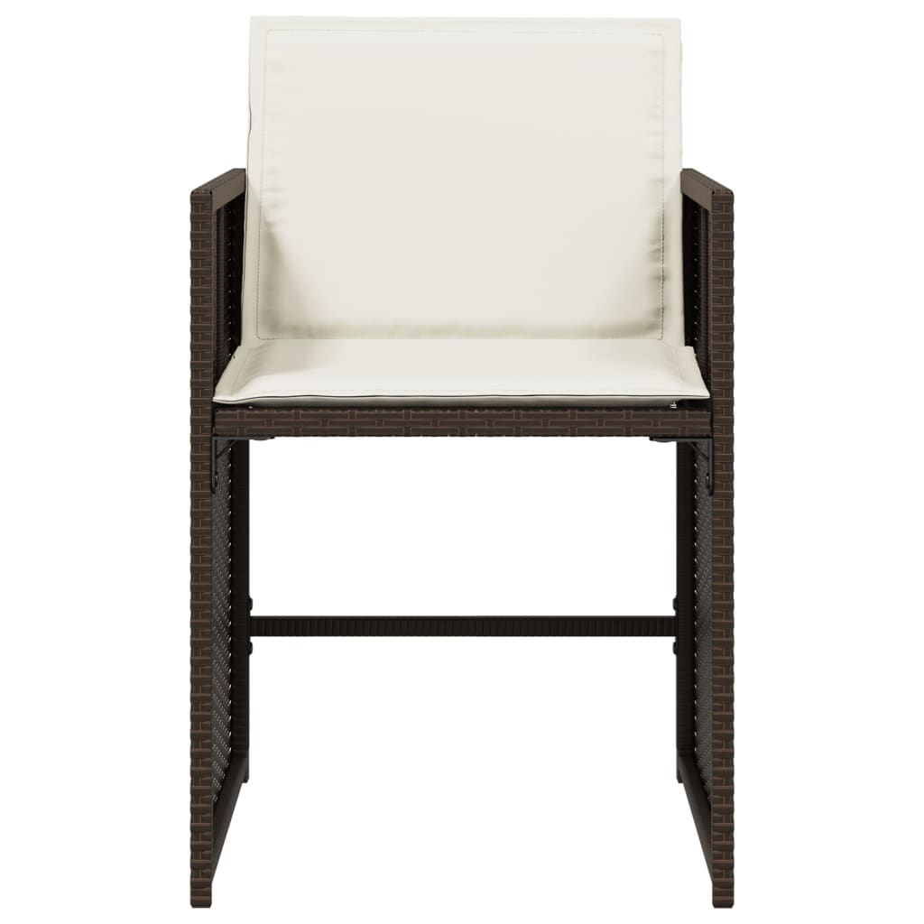 Tuinstoelen 4 st met kussens poly rattan bruin is nu te koop bij PeponiXL, paradijselijk wonen!