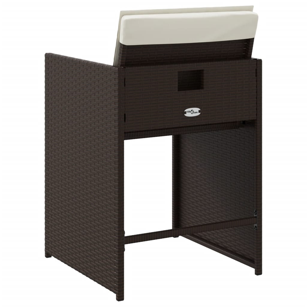 Tuinstoelen 4 st met kussens poly rattan bruin is nu te koop bij PeponiXL, paradijselijk wonen!