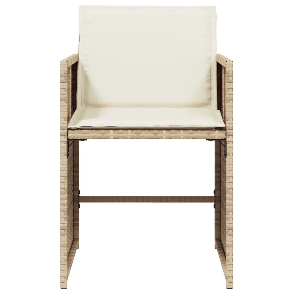 Tuinstoelen 4 st met kussens poly rattan beige is nu te koop bij PeponiXL, paradijselijk wonen!