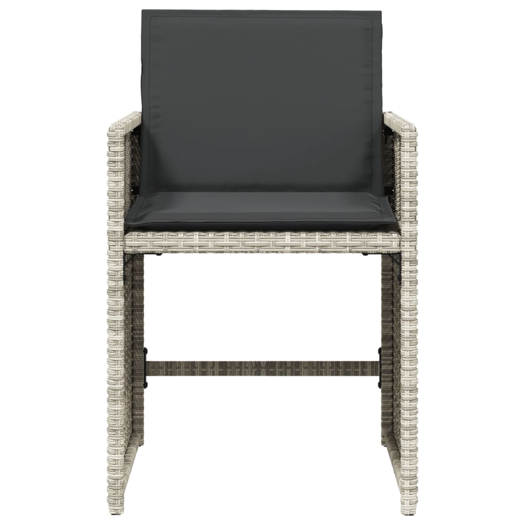 Tuinstoelen 4 st met kussens poly rattan lichtgrijs is nu te koop bij PeponiXL, paradijselijk wonen!