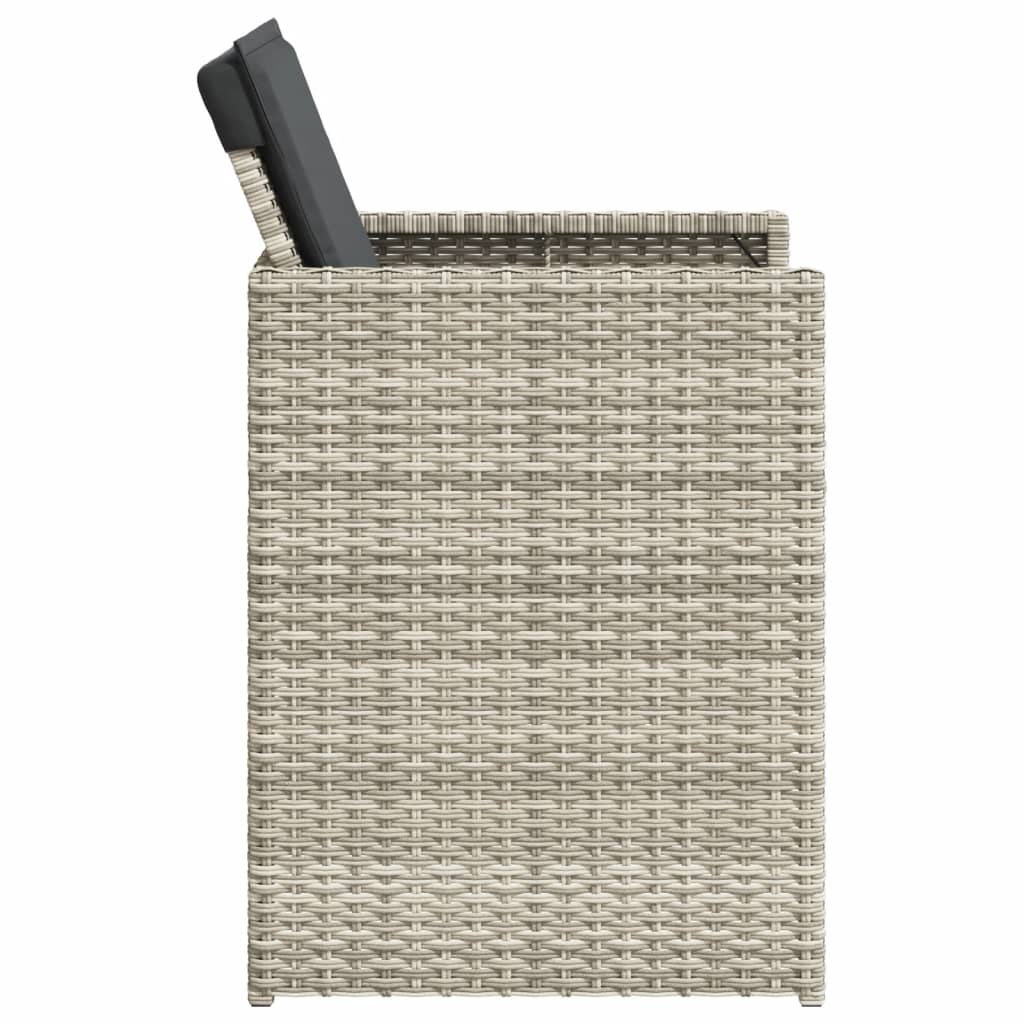Tuinstoelen 4 st met kussens poly rattan lichtgrijs is nu te koop bij PeponiXL, paradijselijk wonen!
