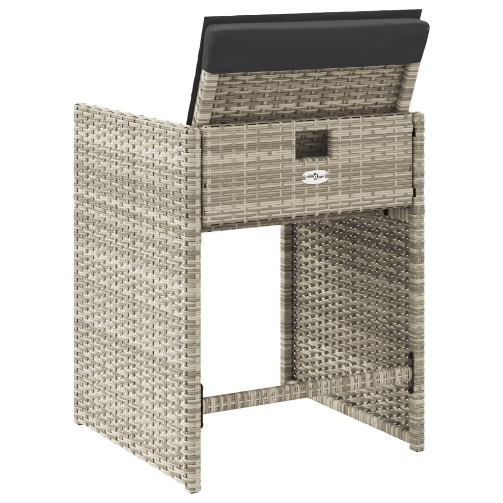 Tuinstoelen 4 st met kussens poly rattan lichtgrijs is nu te koop bij PeponiXL, paradijselijk wonen!