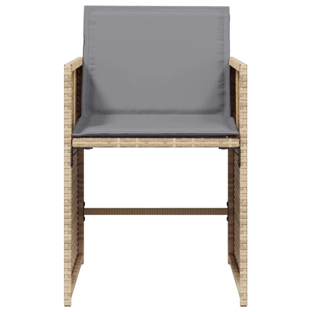 Tuinstoelen 4 st met kussens poly rattan gemengd beige is nu te koop bij PeponiXL, paradijselijk wonen!