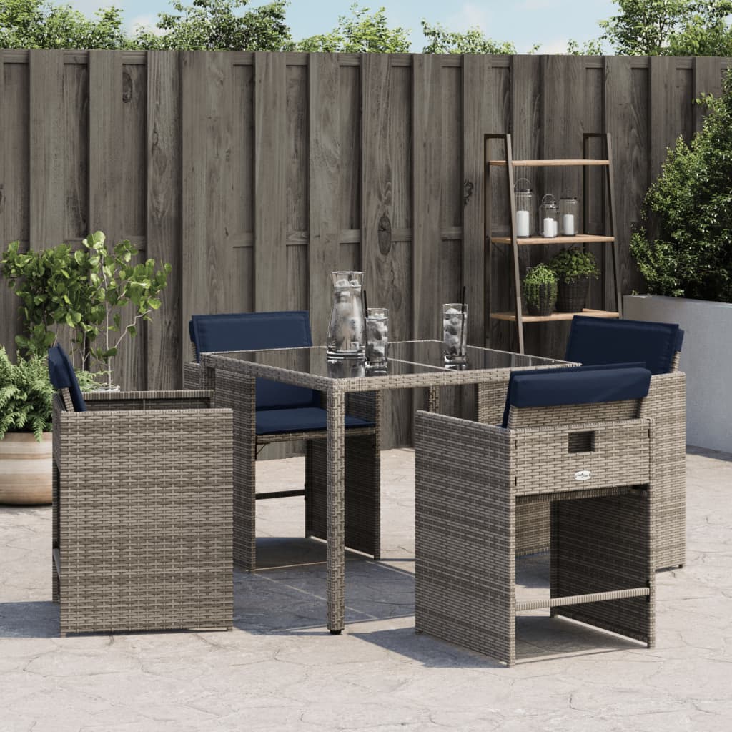 Tuinstoelen 4 st met kussens poly rattan grijs is nu te koop bij PeponiXL, paradijselijk wonen!
