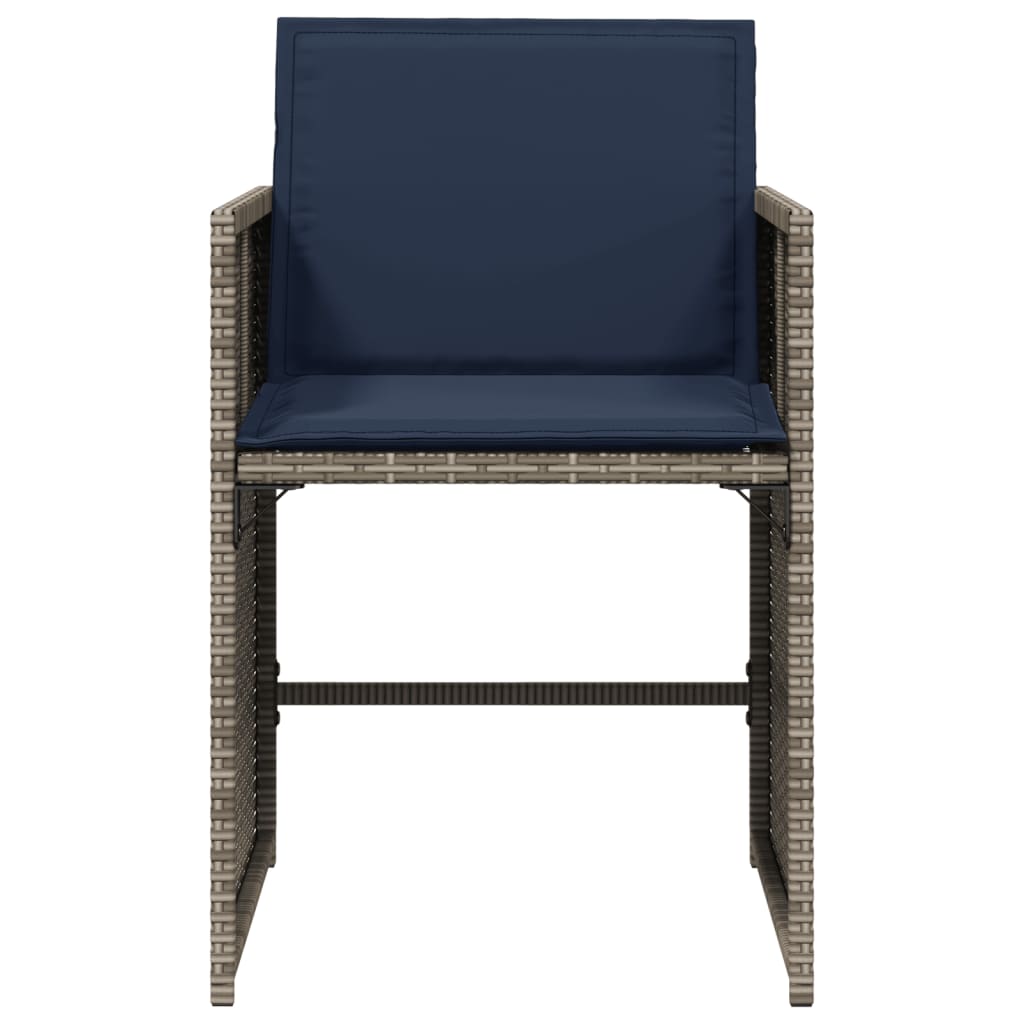 Tuinstoelen 4 st met kussens poly rattan grijs is nu te koop bij PeponiXL, paradijselijk wonen!