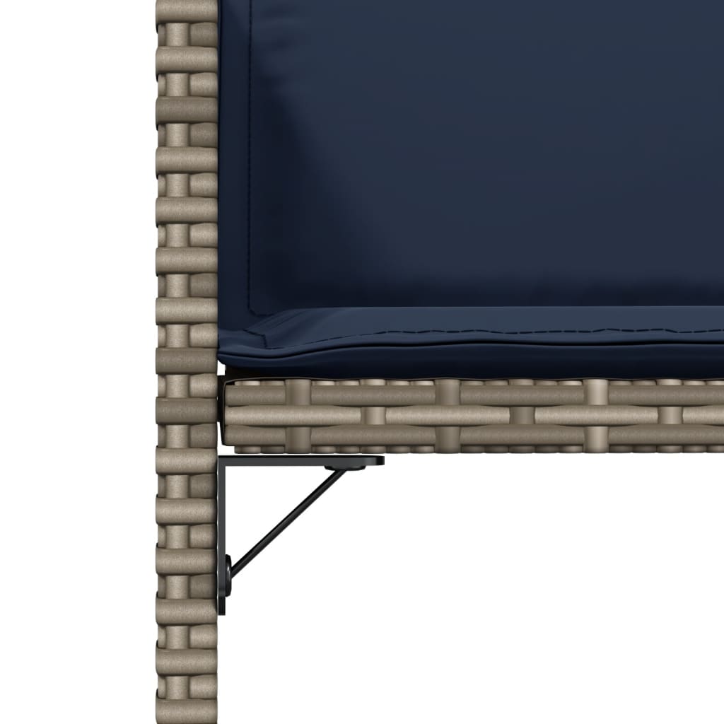 Tuinstoelen 4 st met kussens poly rattan grijs is nu te koop bij PeponiXL, paradijselijk wonen!