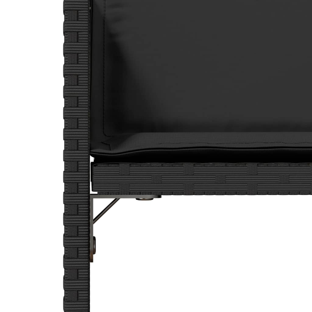 Tuinstoelen 4 st met kussens poly rattan zwart is nu te koop bij PeponiXL, paradijselijk wonen!
